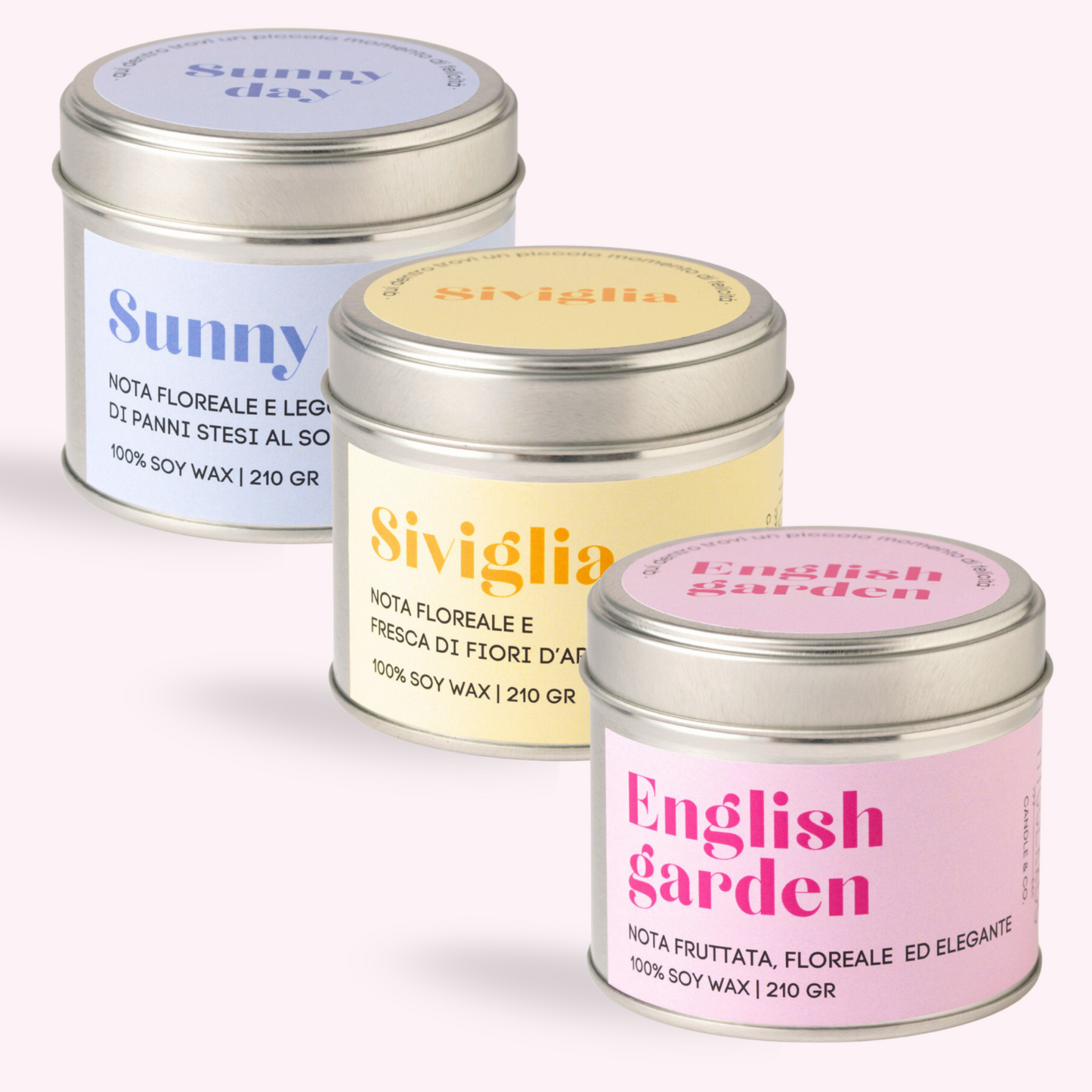 Set 3 candele Pastell