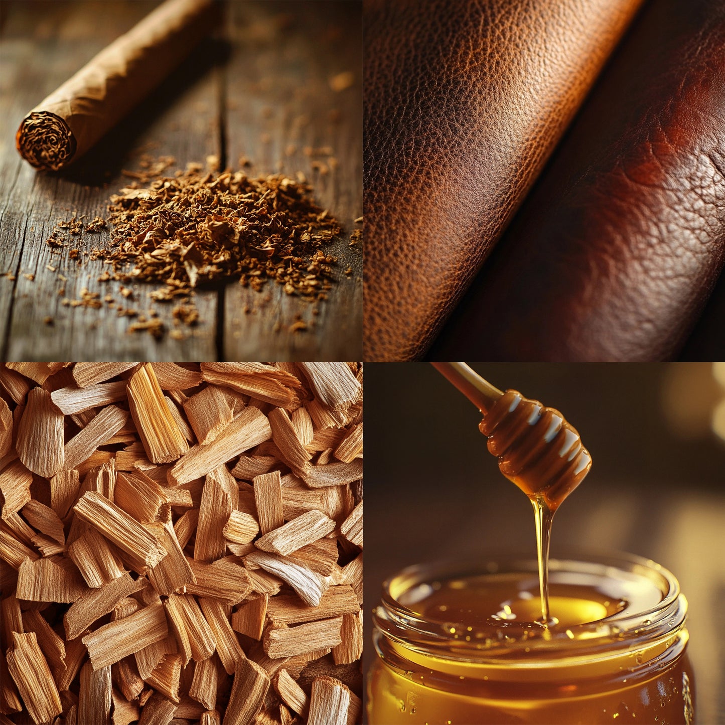 ingredienti candela lounge hyggekrog: foglie di tabacco, miele, cuoio, legno di sandalo